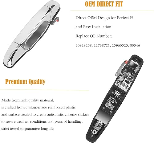 Miniatura 3 de HHCSOP Manija de puerta delantera izquierda para Chevy Silverado Suburban Tahoe Avalanche GMC Sierra Yukon Cadillac Escalade Manija de puerta