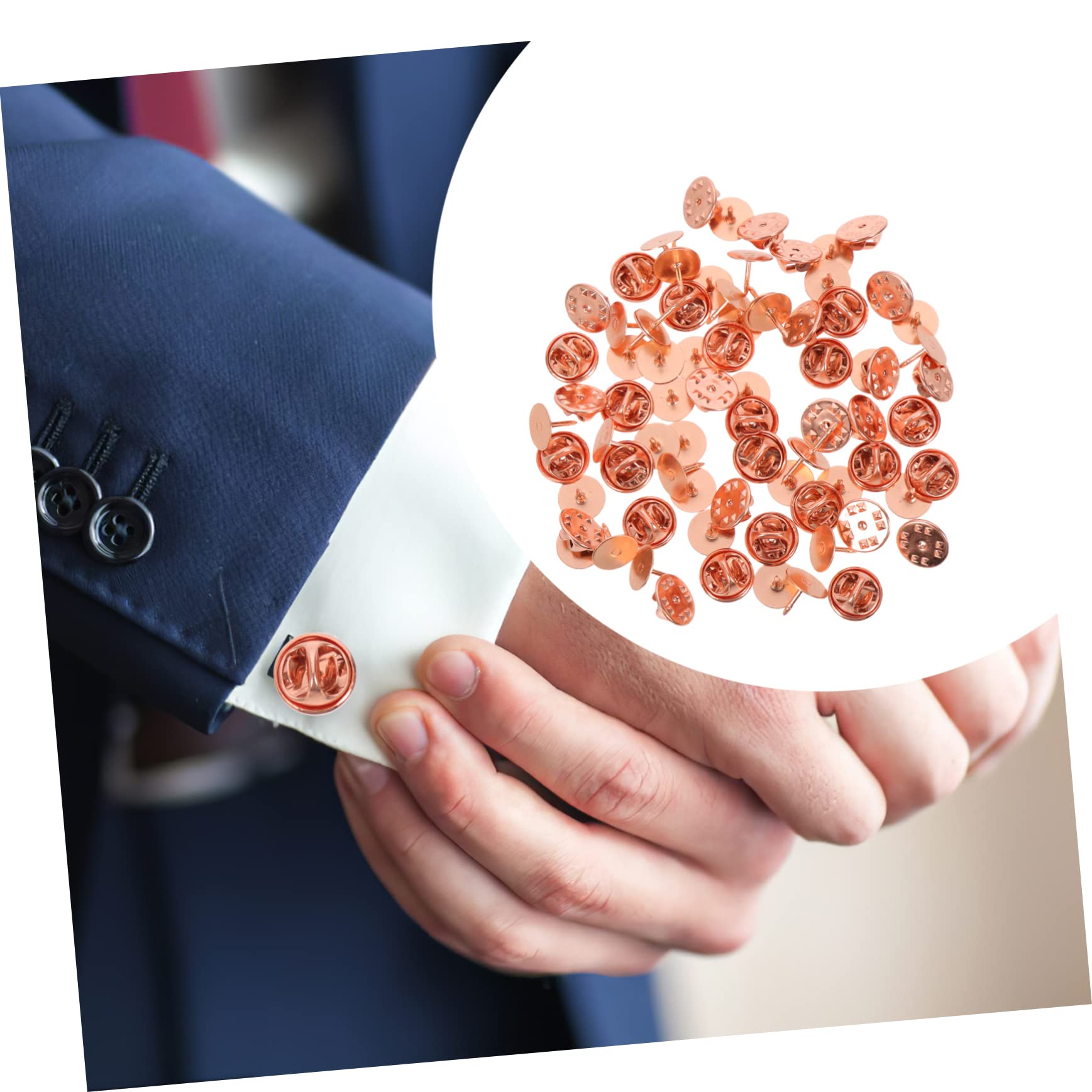 BELLIFFY 50 Sets Butterfly Pin Backs Replacement Clutch Backs for Brooches and Badges with Finish Smooth Opening for Easy Grasp for Craft Projects