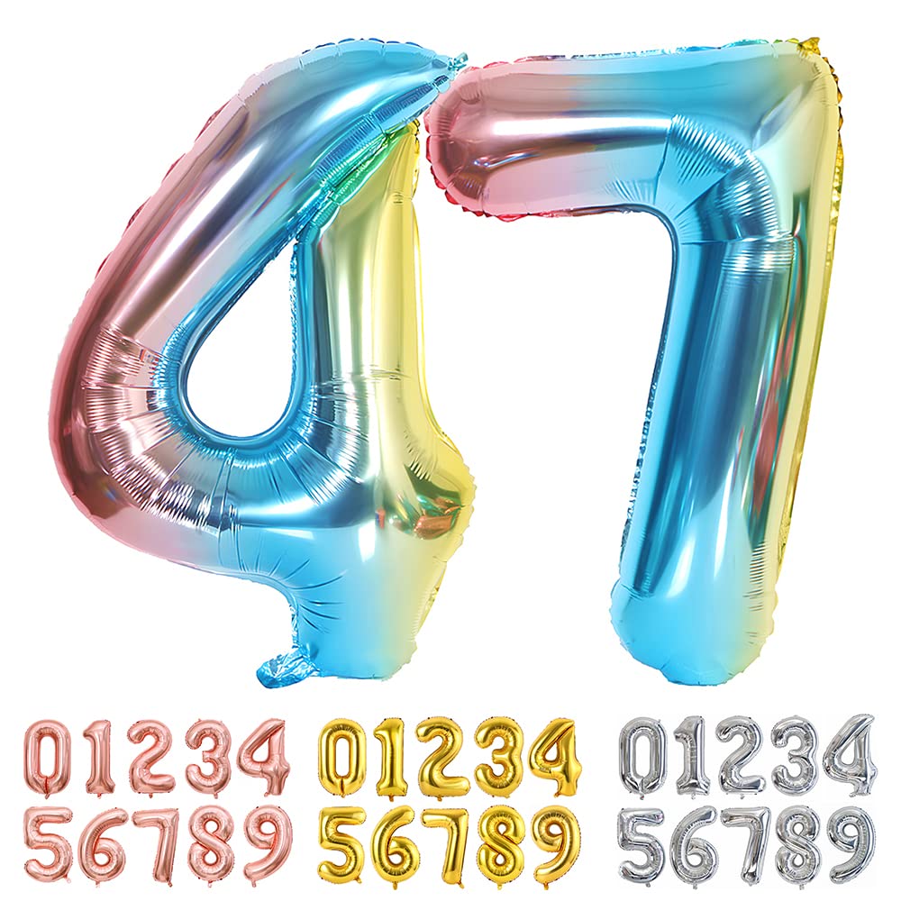 Foil Globo Número 5 Azul 40" (101cm), Inflable Helio o aire, Gigante Numeros 0-9, 10-19, 20-29, 30-100, Grande Globos Decoración para La Boda Aniversario y Cumpleaños Fiestas — view 577
