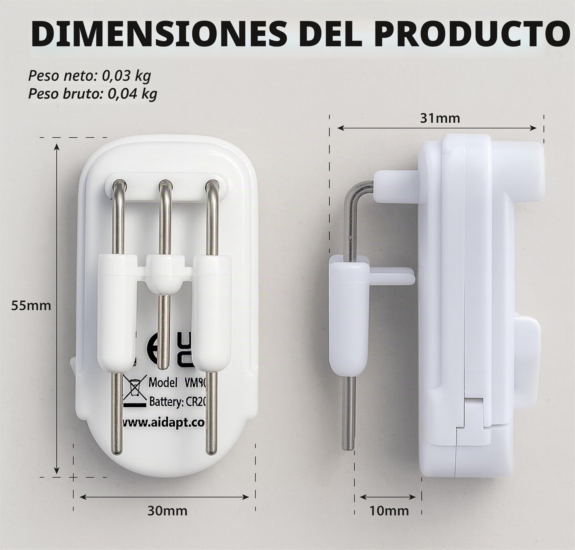 Aidapt Indicador de Nivel de líquido con Alarma vibratoria Audible Fuerte a Taza de señal Completa para Uso por usuarios Ciegos y con discapacidad Visual.