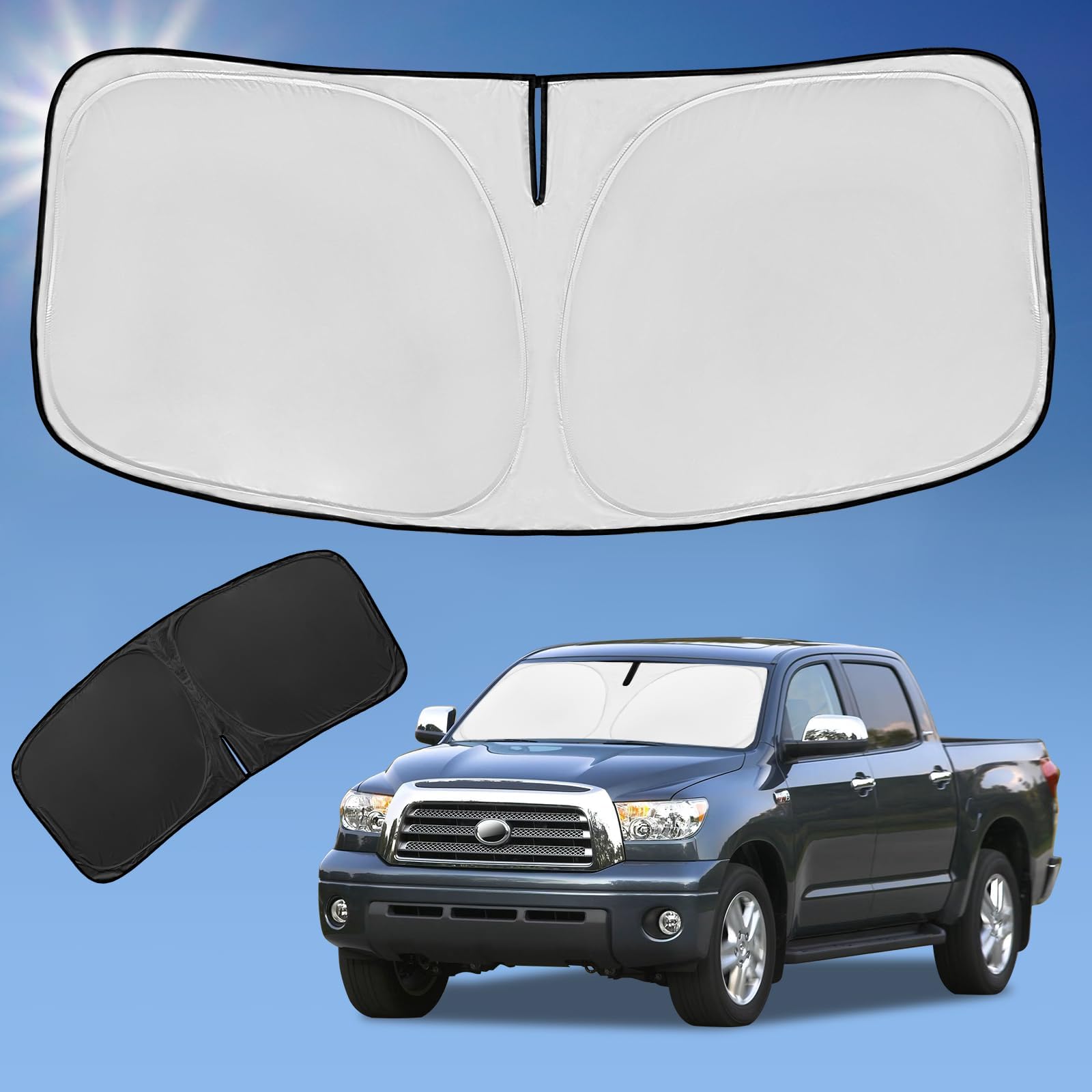 Foldable Jumbo Windshield Sun Shade Cover Auto Visor Blue Foil Car Accessories E - Foto 5