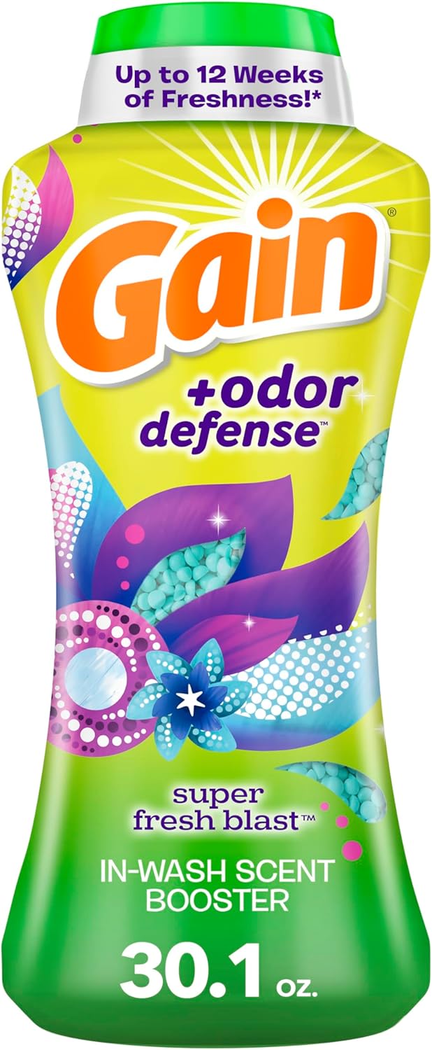 Gain - + Odor Defense In-Wash Scent Booster Beads Super Fresh Blast Scent - 30.1 oz