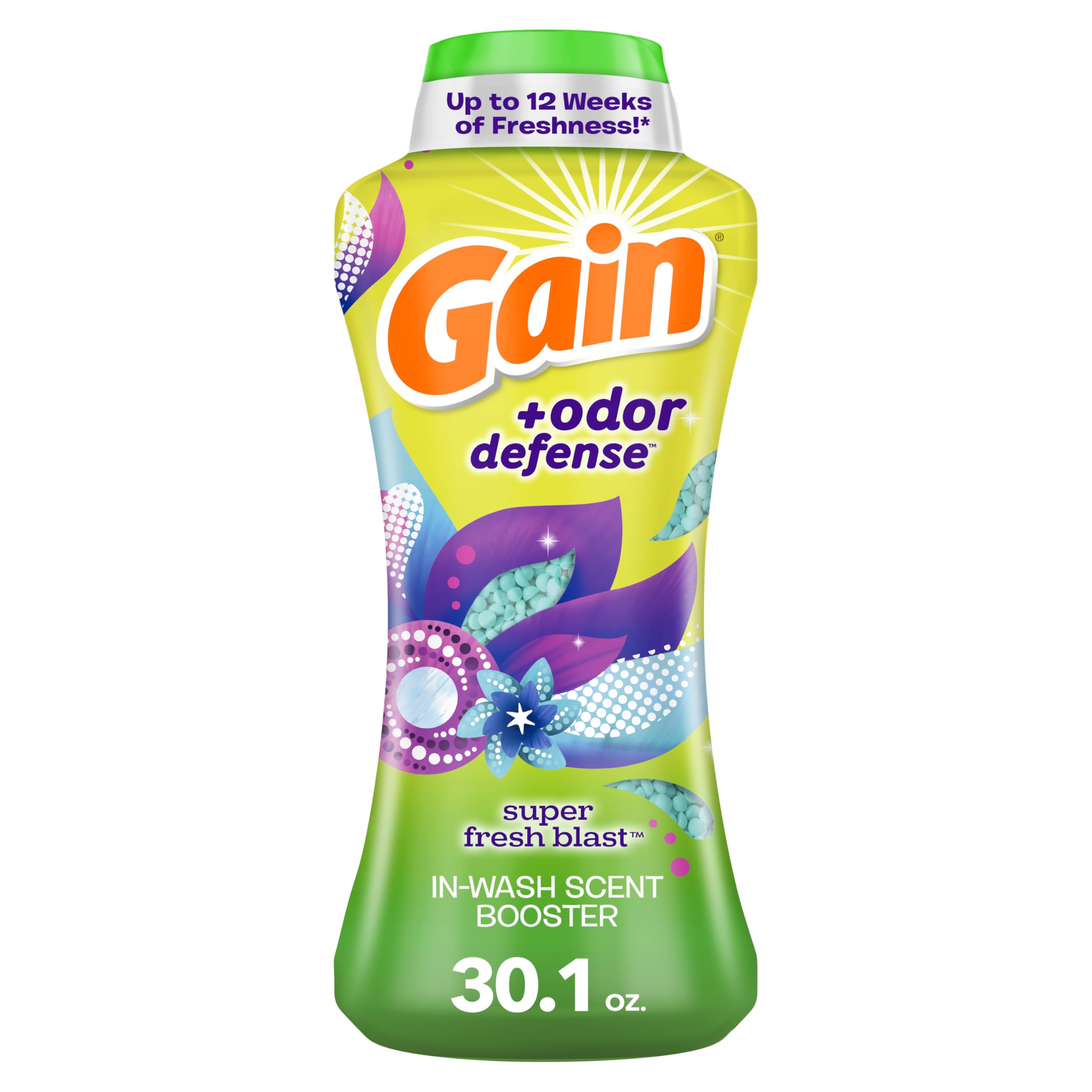 Odor Defense In-Wash Scent Booster Beads, Super Fresh Blast Scent, 30.1 oz