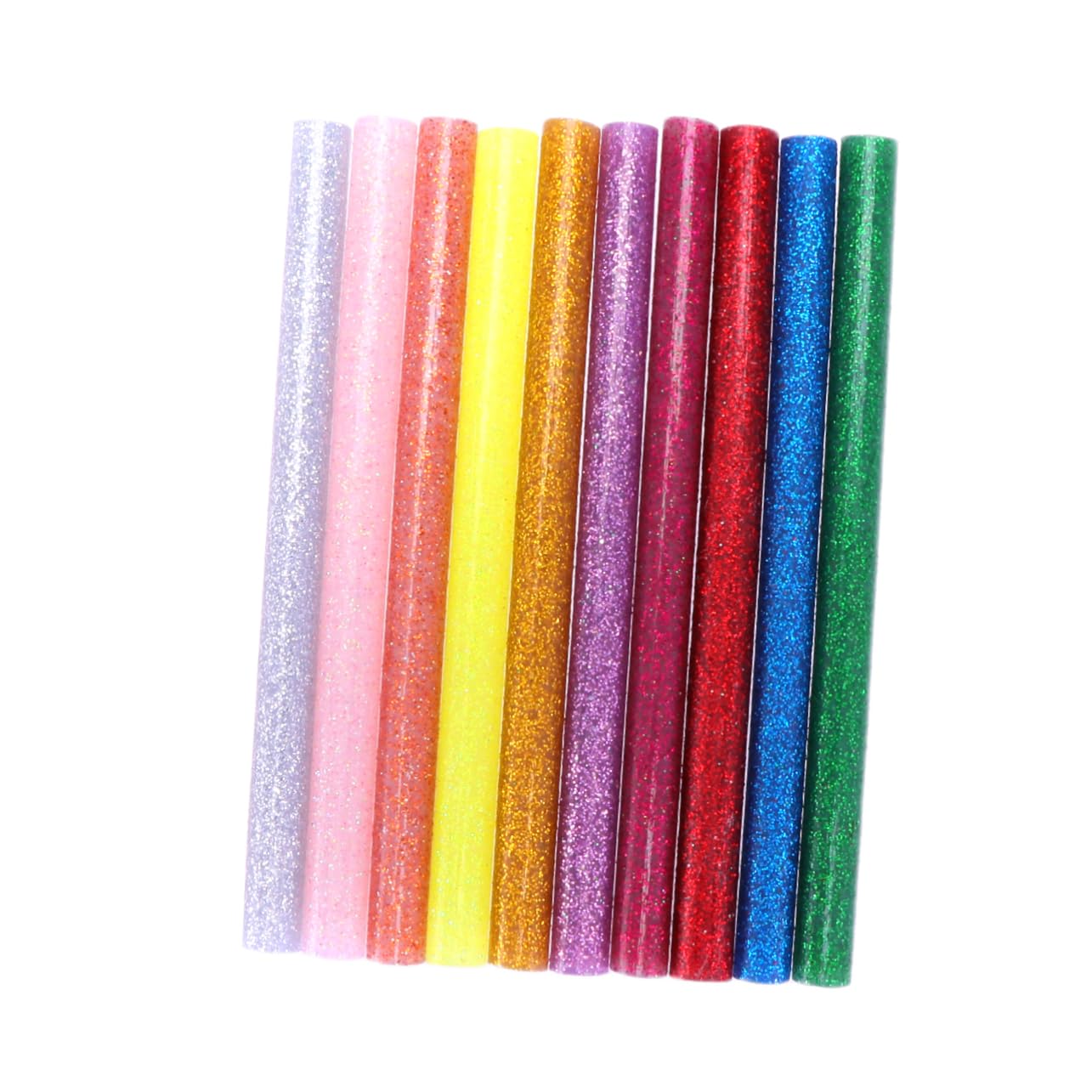 KALLORY 100pcs Glitter Glue Sticks Hot Melt Glue Stick Bulk Creative Melt Glitter