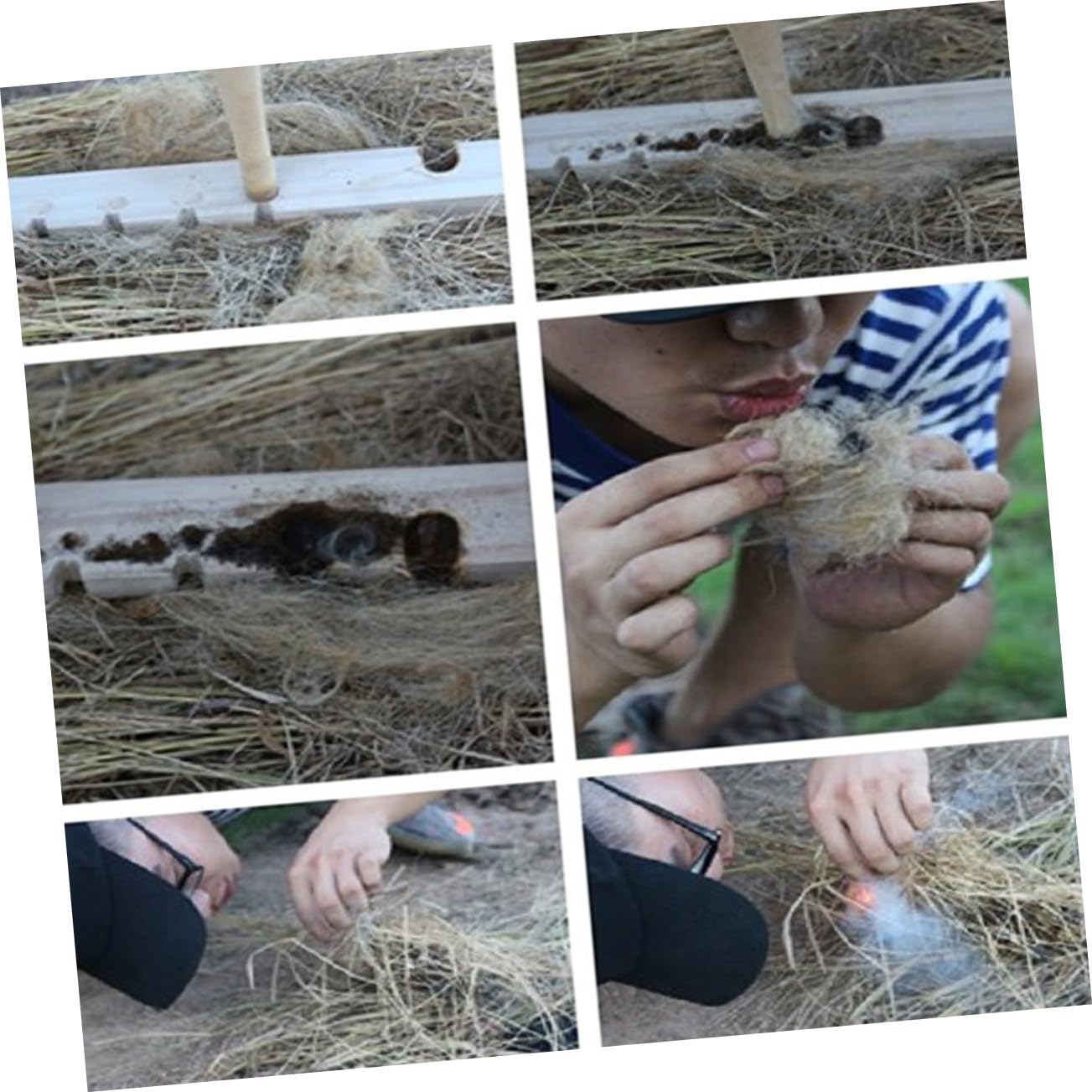 FOYTOKI Portable Fire Drill Kit Safety Drill Fire Wooden Fire Starter for Campfire for Outdoor Adventure