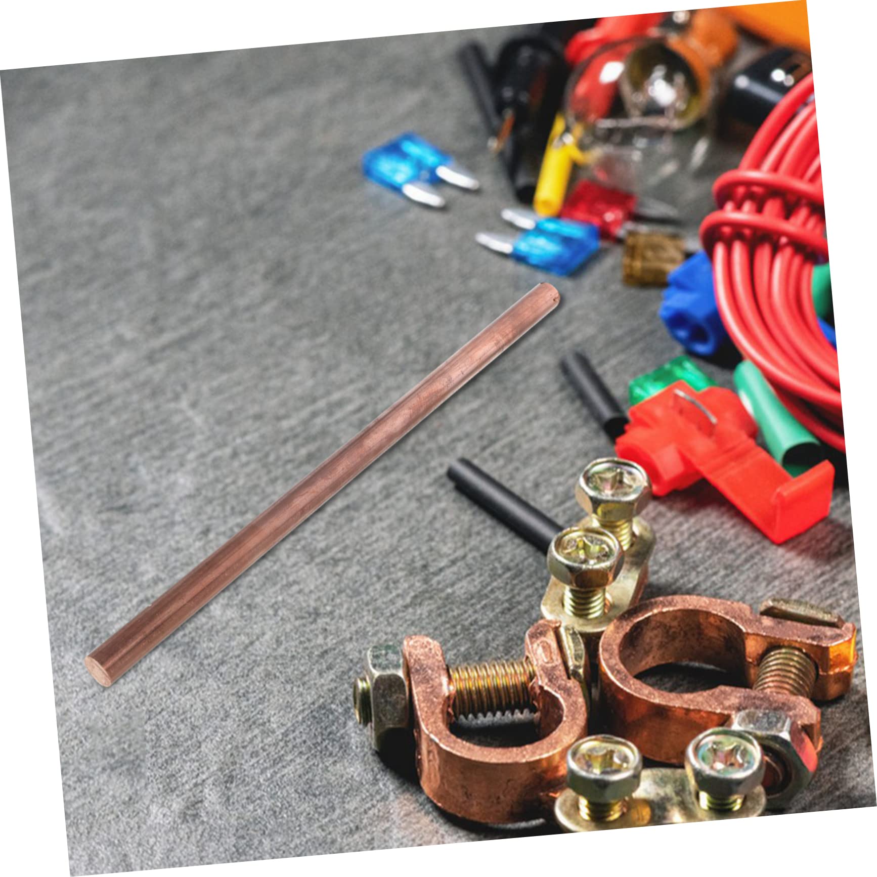 PartyKindom Kupferstange aus Reinem Rotem Kupfer 12mm Durchmesser 250mm Länge Hohe Festigkeit und Verformungsbeständig für Metallhandwerk und Elektrische Ausrüstung