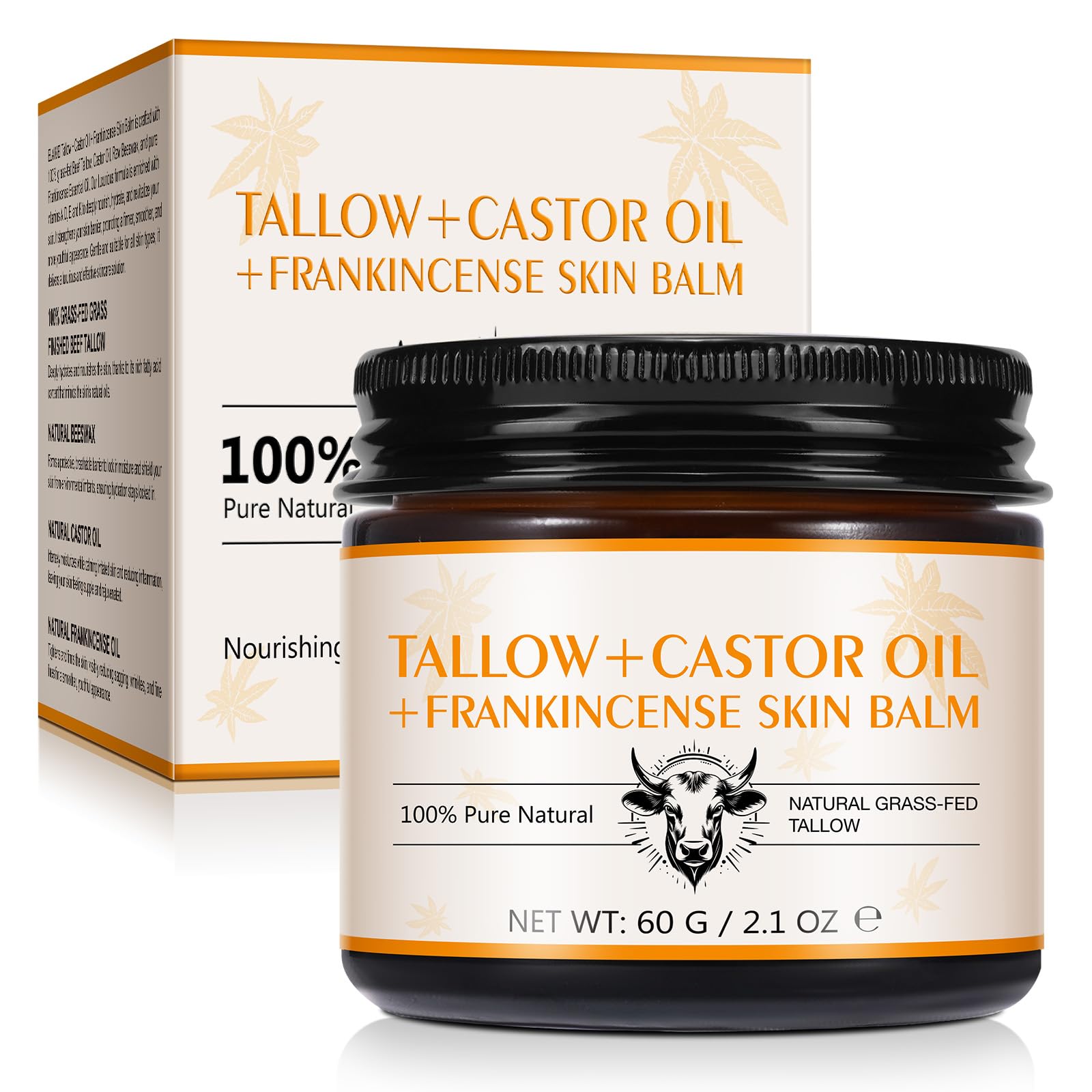 Beef Tallow Skincare, Beef Tallow, Tallow and Honey Balm Face, Beef Tallow Face Cream, Fit All Skin Types Skin (2.1 Oz)