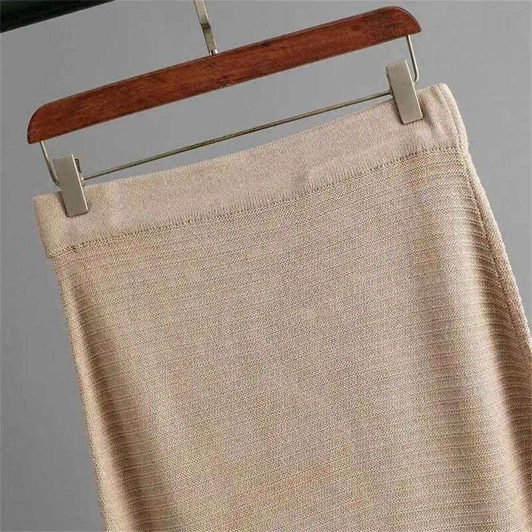 Women's Knit Two Piece Set Sleeveless Vest Crewneck Top and Long Skirt Solid Color Casual Outfit for Spring