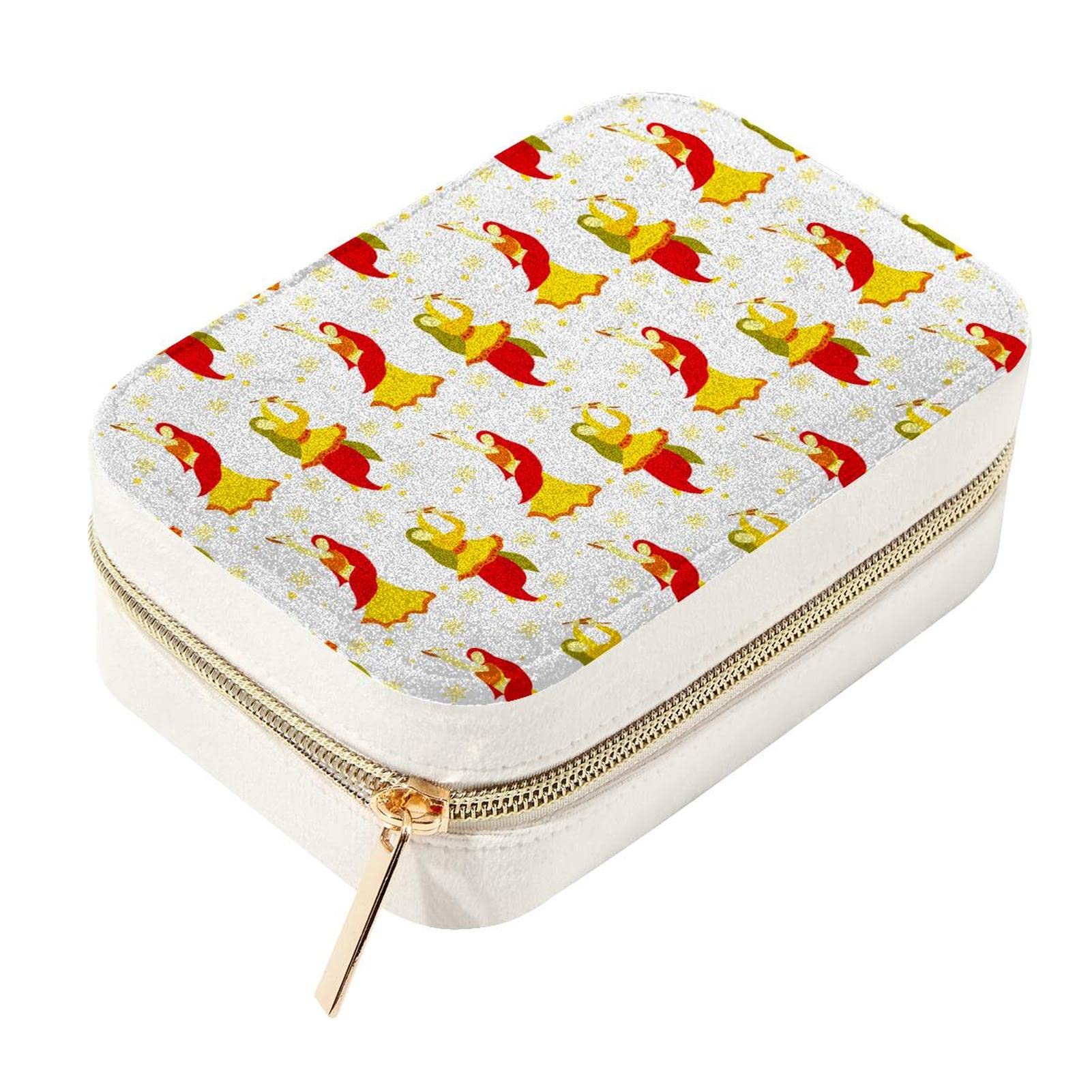 Boîte de rangement de bijoux velours Bollywood Dance coffret zippé compact
