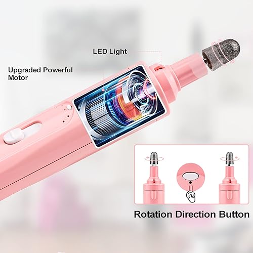 Miniatura 3 de SUNTA Kit profesional de manicura y pedicura, lima de uñas eléctrica inalámbrica, herramientas de uñas recargables, 3 velocidades, máquina de