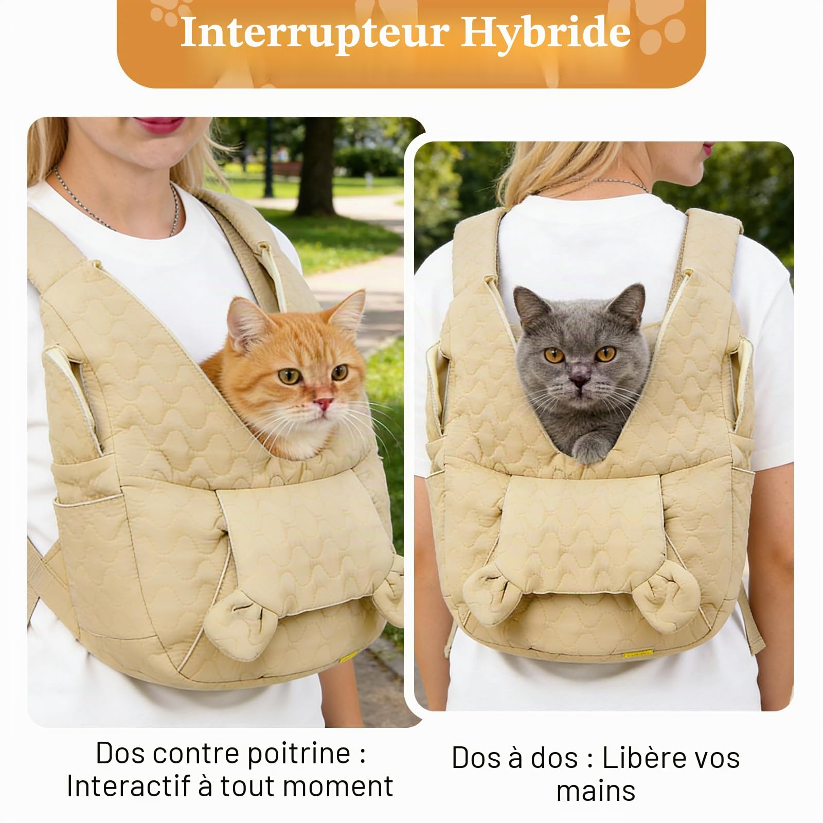 Sac de transport pour chien jusqu'à 10 kg, sac pour chiens de petite taille, sac à dos pour chien, sac pour chien mains libres, écharpe frontale pour chien avec réglage pour promenades en plein air et