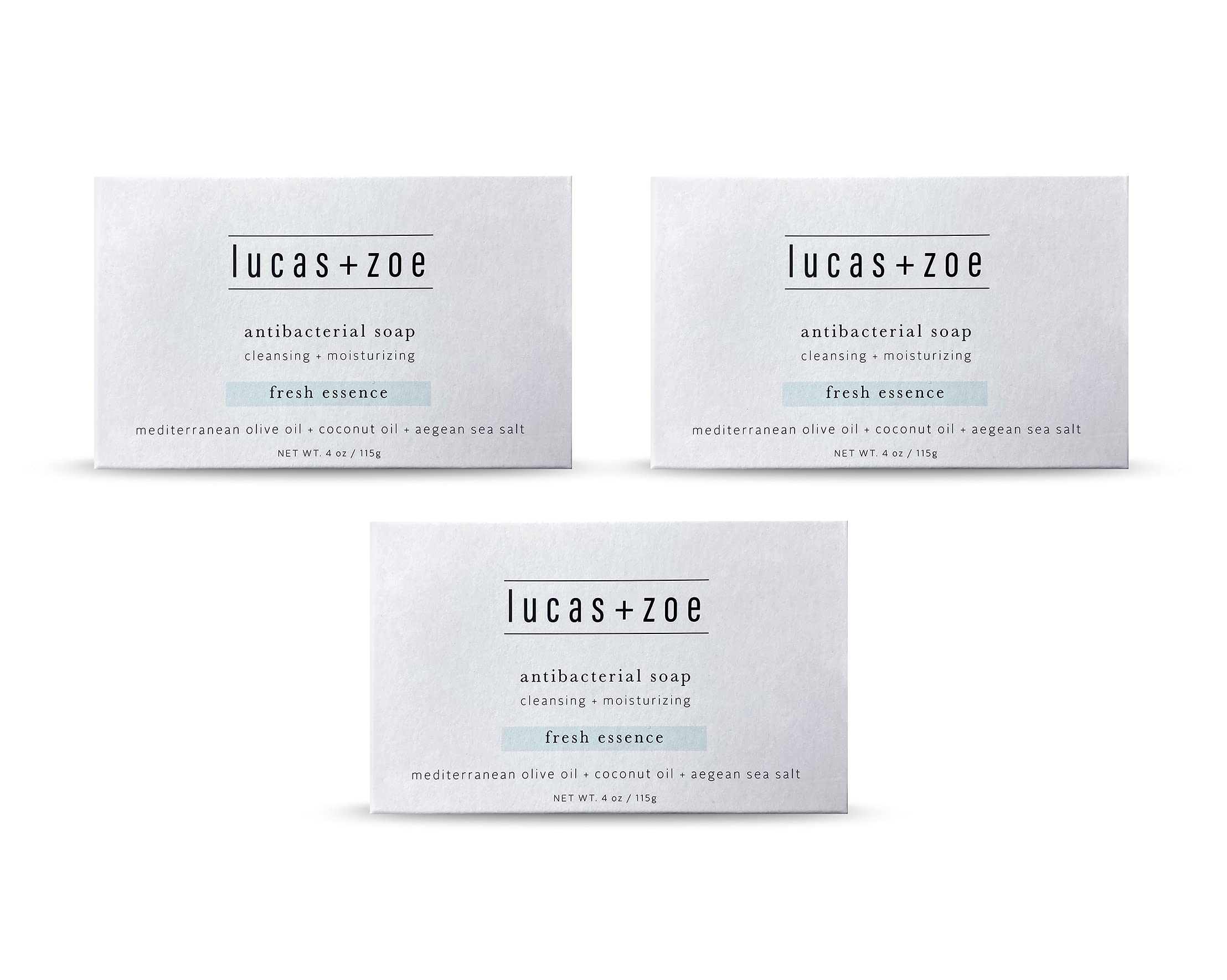 Fresh Essence Antiseptic Bar Soap - 4 Ounce Moisturizing Body Soap Bar Made With Natural Ingredients Like Mediterranean Olive Oil, Coconut Oil, & Aegean Sea Salt - Made In Greece - 3 Pack