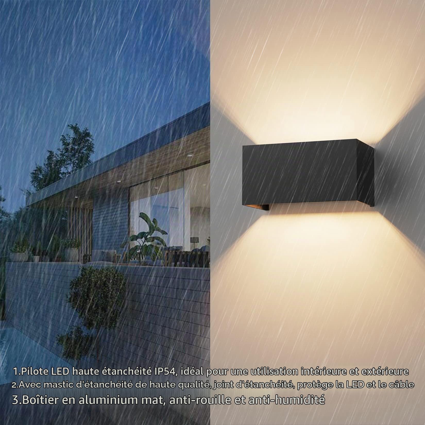 Klighten Applique Murale avec Ampoule LED G9 Remplaçable Lampe, Noir
