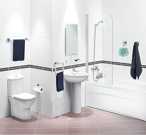 Miniatura 2 de 5 Pieces Bathroom Hardware Accessories Set Brushed Nickel, 16Inch Towel Racks for Bathroom, Bathroom Towel Rack Set SUS304 Stainless Steel, Square