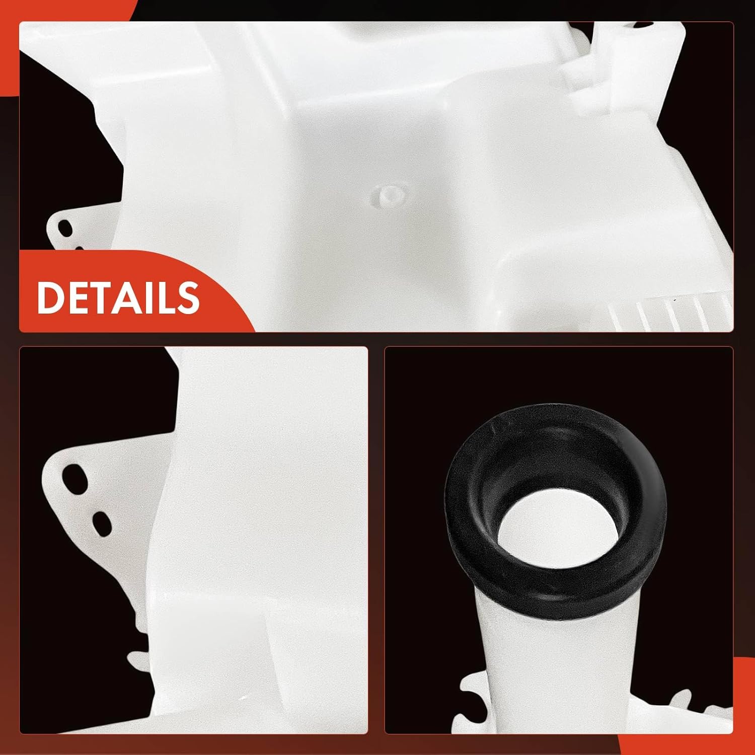 A-Premium Windshield Washer Reservoir Tank Assembly Compatible with Ford Focus 2012-2018 - with Cap & Filler Neck & Washer Pump & Fluid Level Sensor & Hose