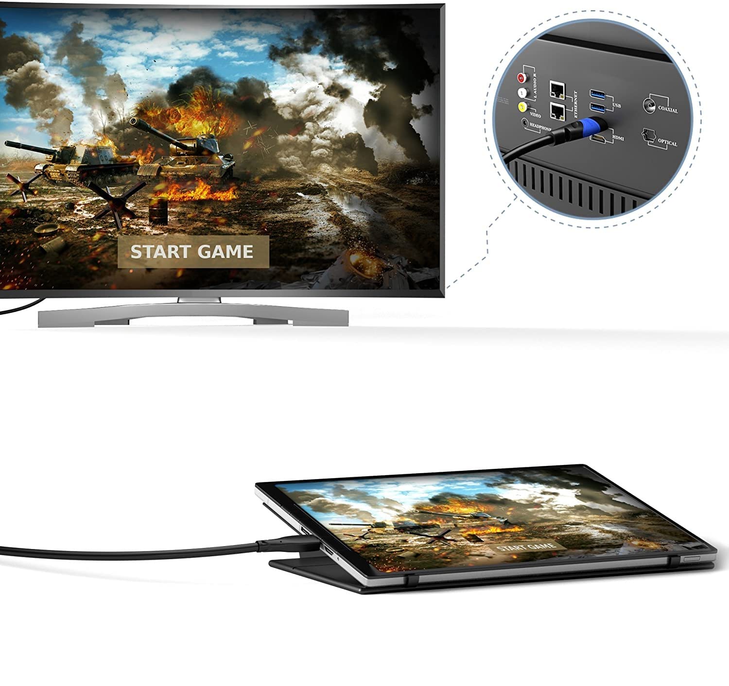 KabelDirekt – Cavo Micro-HDMI, struttura infrangibile – 5 m (da HDMI a Micro-HDMI, bidirezionale, 4K@60Hz, Ultra HD, High Speed con Ethernet, per tablet/fotocamere/Raspberry Pi, nero)