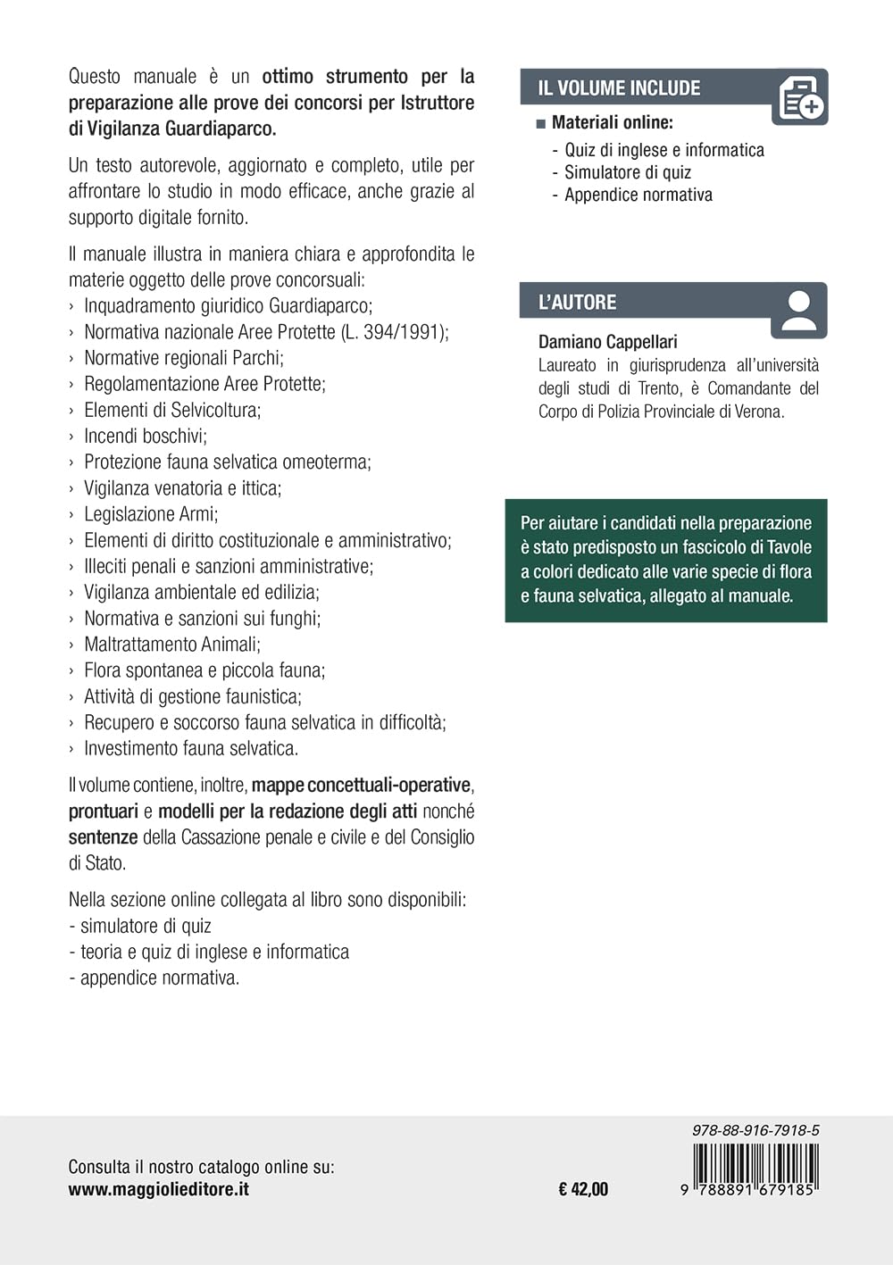 Concorso Istruttore di Vigilanza Guardiaparco. Manuale completo per tutte le prove. Con software di simulazione