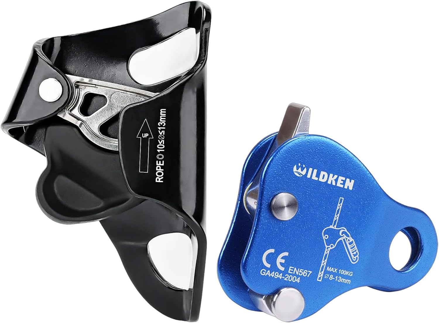 WILDKEN Rock Climbing Chest Ascender Climbing Mountaineering Tree Arborist Climbing Rappelling Equip, Climbing Ascender Fall Protection Belay Device Climbing Rope Grab for Rock Climbing