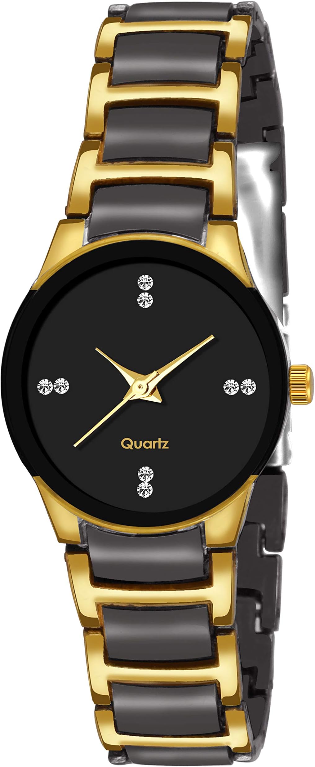 Endeavour Analogue Black and Gold Strap Quartz Movement Watch for Girl's and Women