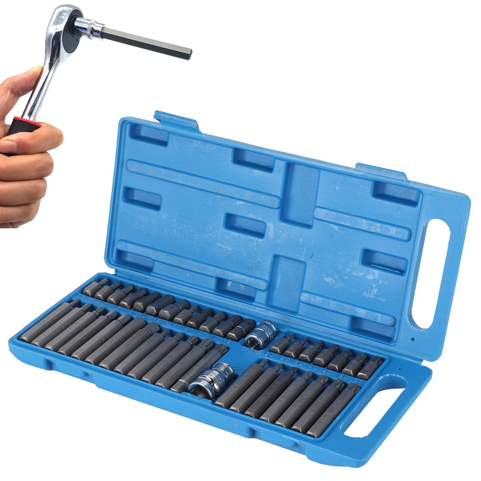40pcs Hex Bit Socket Set, Metric Allen Socket Set, Wrench Drill Adapter Sets, Suitable for Helping To Streamline Your Workflow