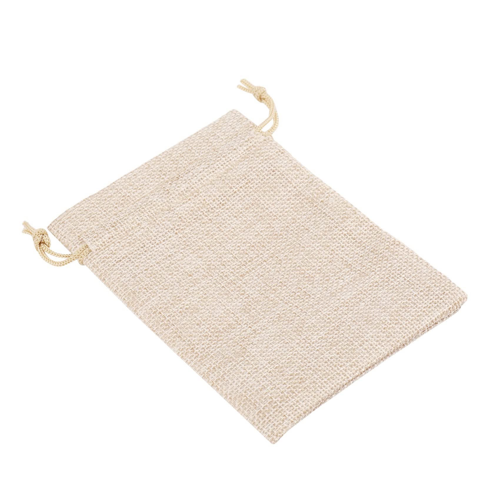 Worki lniane ze sznurkiem, 120 sztuk, 13 cm x 10 cm, płótno workowe ze sznurkiem ściągającym, woreczek prezentowy, woreczek na biżuterię, na na ślub i imprezę, DIY, , Boże