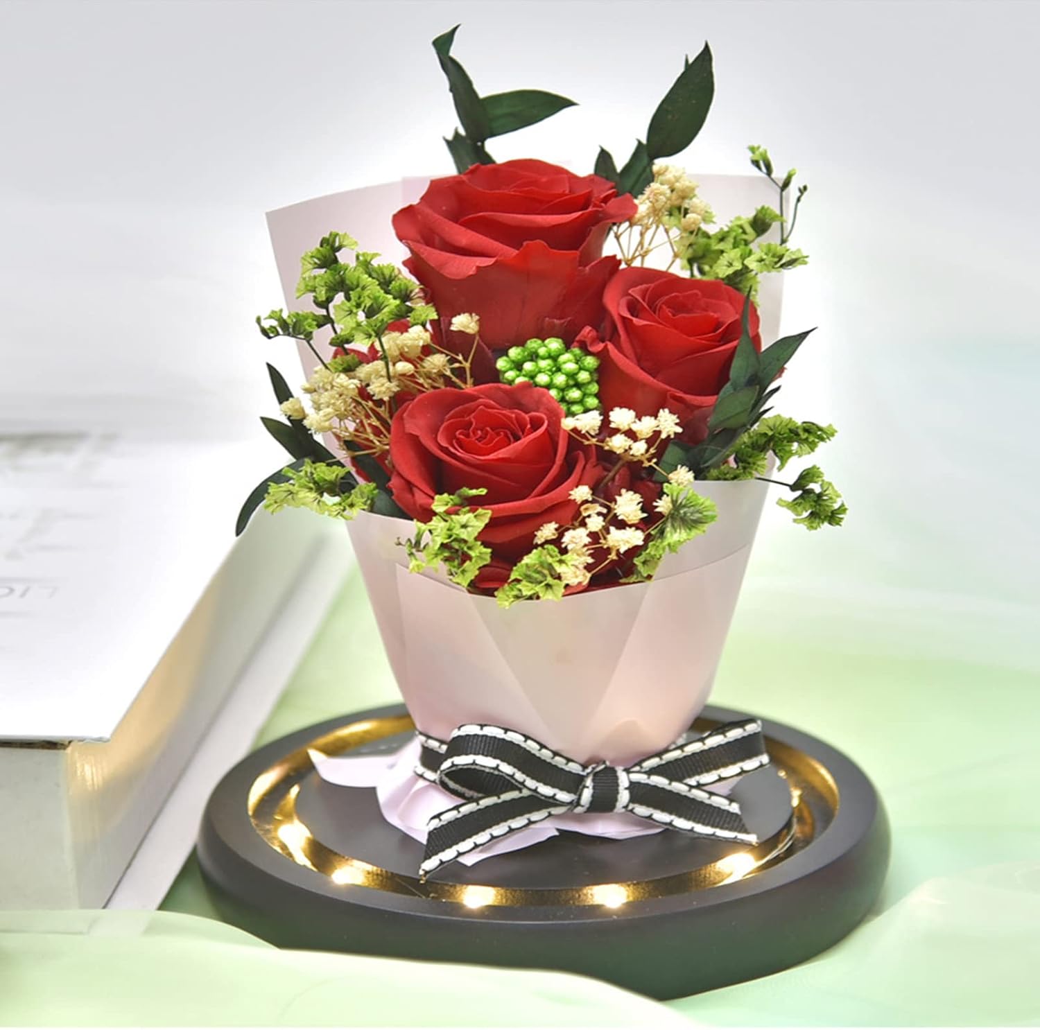 Eternal Flower,Glass Dome Rose Flower Gifts,Preserved Real Rose Gifts for Mothers Day,Royal Flower Girl Birthday Gifts Wedding Gift for Women Mom