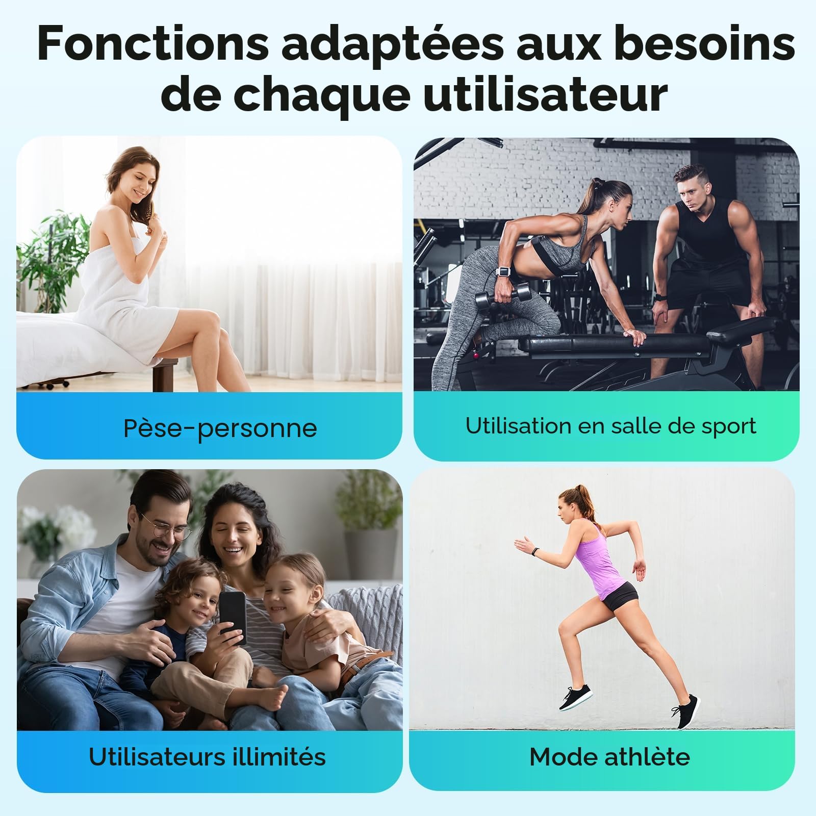 Arboleaf Pèse-personne Intelligent Bluetooth, Analyse Graisse Corporelle, Masse Musculaire, Grand Écran LED 180 kg