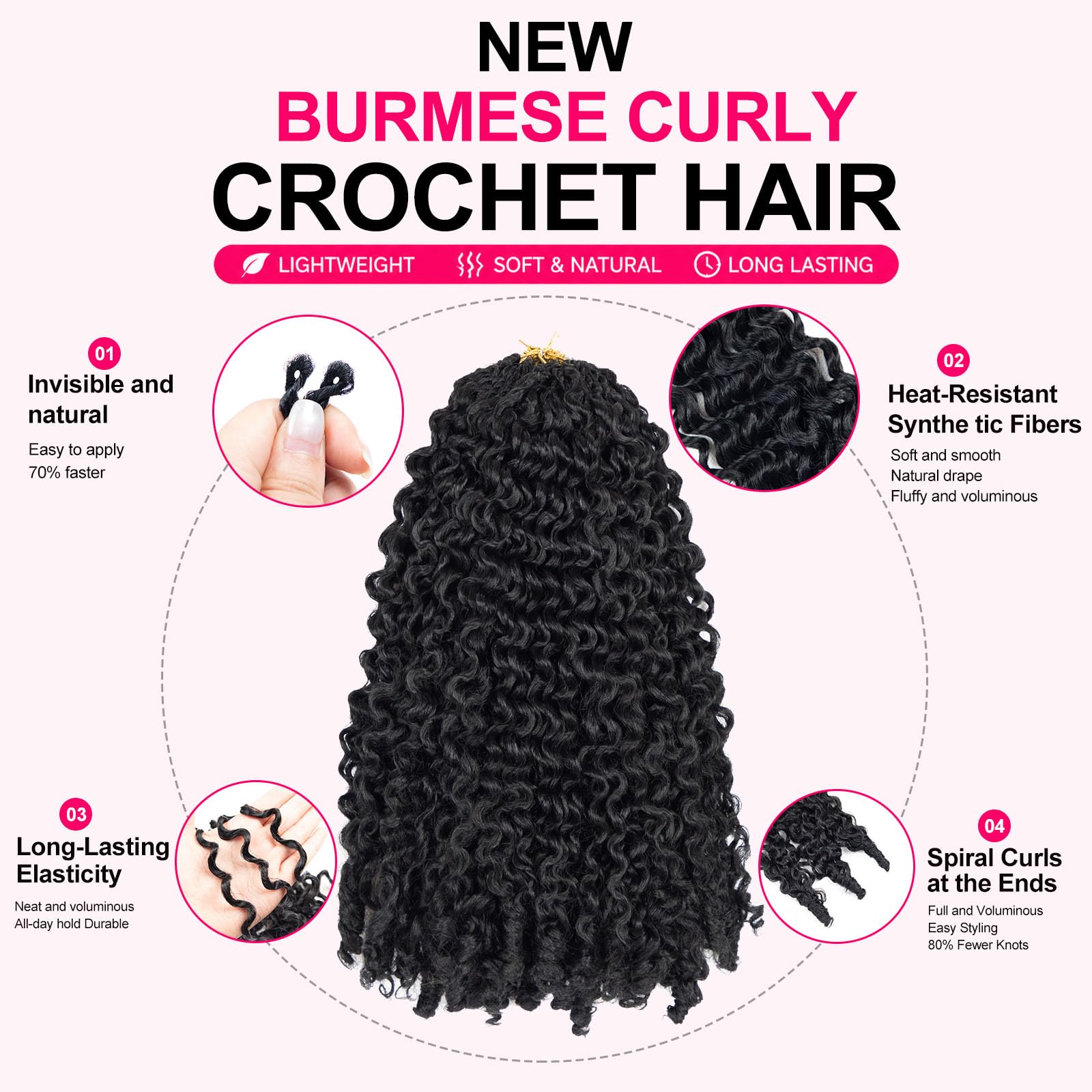 Matriarchs Burmese Curly Crochet Hair for Black Women 14 Inch Crochet Hair