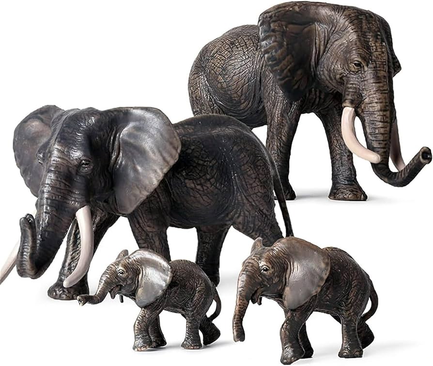 Amazon | EUHELOPA アフリカ象 マンモス 象の家族 オス メス 長