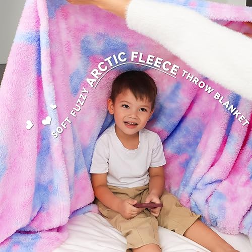 Miniatura 16 de MUGD Mantas suaves mullidas de forro polar para cama individual, manta cálida para cama Morado y blanco