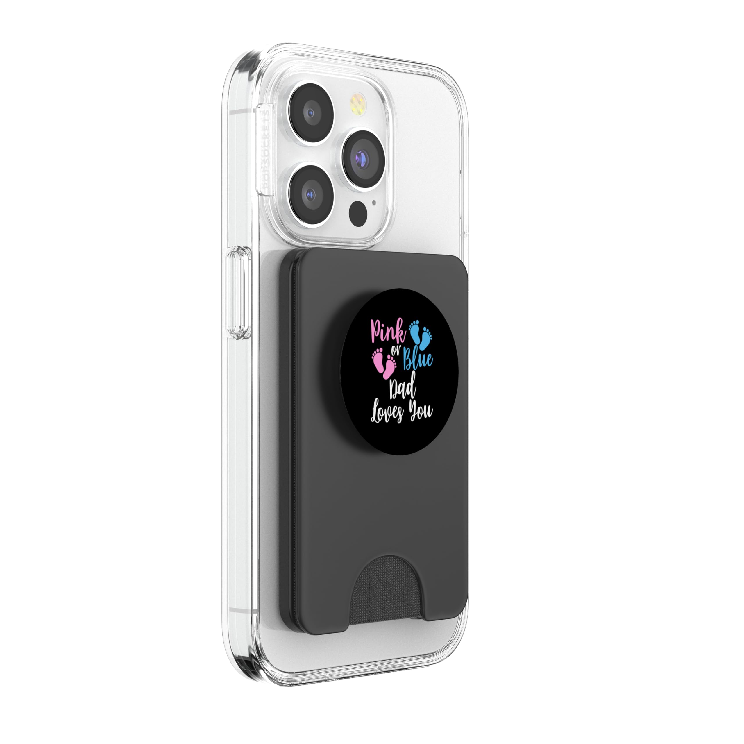 Papá rosa o azul te ama revelación de género PopSockets PopWallet para MagSafe