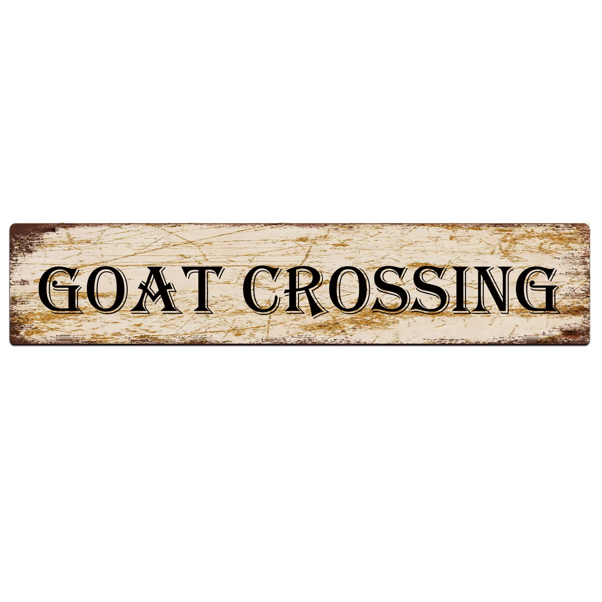 Goat Crossing Retro Tin Signs Aluminum Metal Sign for Kitchen Home Garden Wall Bar Cafe Decor 4x16 Inch
