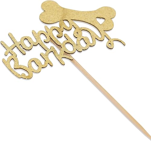 Miniatura 6 de Happy Barkday - Juego de 12 adornos para cupcakes para perros, suministros de decoración de fiesta de cumpleaños para cachorros, suministros de