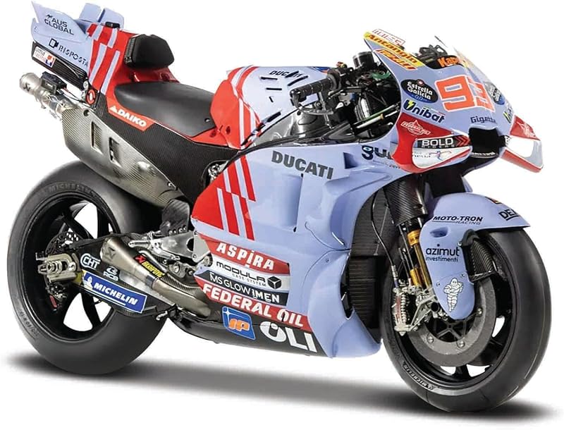 1/18 for MAISTO - Moto GP Racing - Ducati Lenovo #93 Marc Marquez #73 Alex Marquez 2024 Gresini Racing MotoGP - Toy for Children from 15 Years Old - M36399 (2024 Gresini No.93)