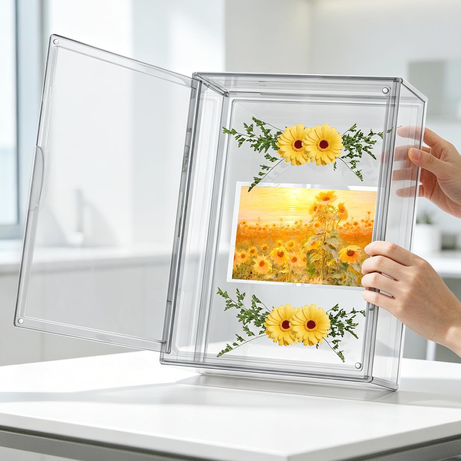 BOHOIDEE 11 x 15 Shadow Box Frame Display Case with Magnetic Door, Clear Acrylic Shadow Memory Box Frame for Flower Baby Pet Wedding Photo(1, Large-Clear)