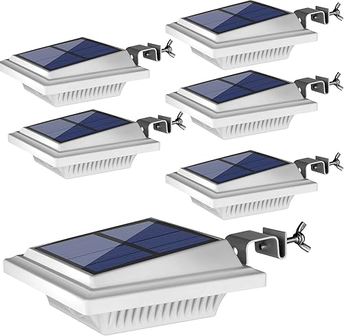 Miniatura 1 de UniqueFire Luces solares de canalón para exteriores, 40 luces LED solares para exteriores, lámparas de seguridad impermeables para aleros, jardín