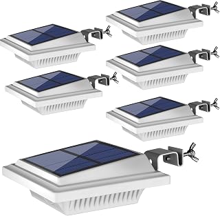 Outdoor Solar Gutter & Fence Lights, 40 LEDs, Waterproof Security Lamps for Eaves, Garden, Landscape, Walkway (6PCS White, Cold Light)