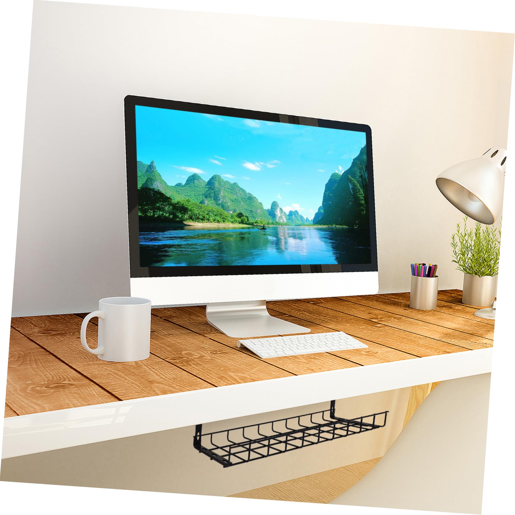 KOMBIUDA 1 pièce Organisateur de Câbles sous Bureau Rack de Rangement Noir pour Gestion de Câbles Pratique pour Espace de Travail Ordonné et Sécurisé