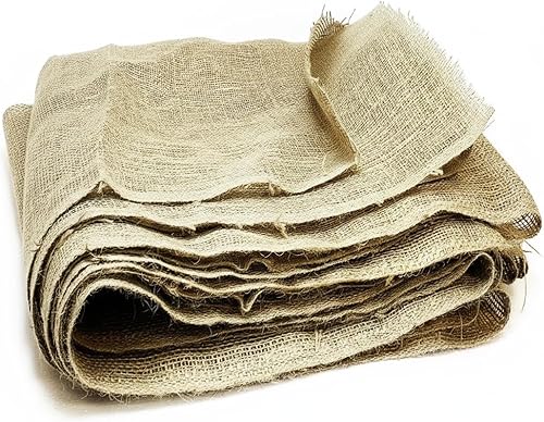 Vista 22 de 48 pulgadas x 15 pies en total 60 forros de arpillera para jardín, tejido suelto de yute para cama elevada, semilla de cobertura, mantillo y manta