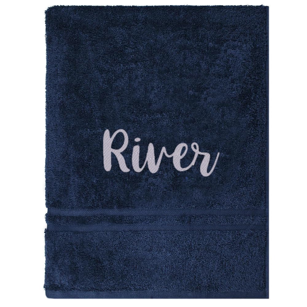 Teddyt's Navy Personalised School Swimming Bath Towel With Embroidered Name (Navy)
