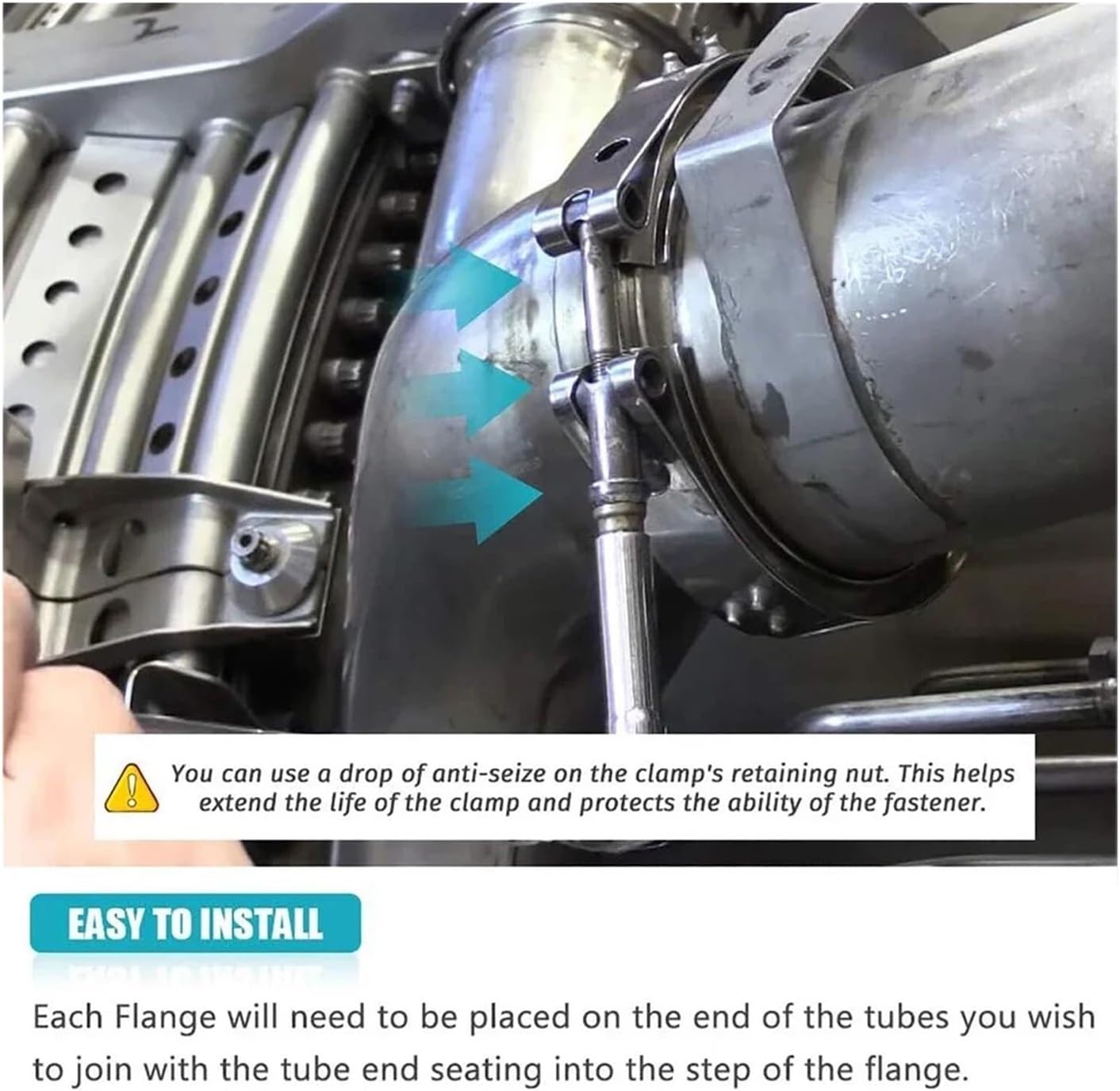 V Band Clamp With Flange Male Female Stainless Steel Exhaust Clamp Turbo Muffler Pipe Kits For Car Accessories(127Mm 5 inch)