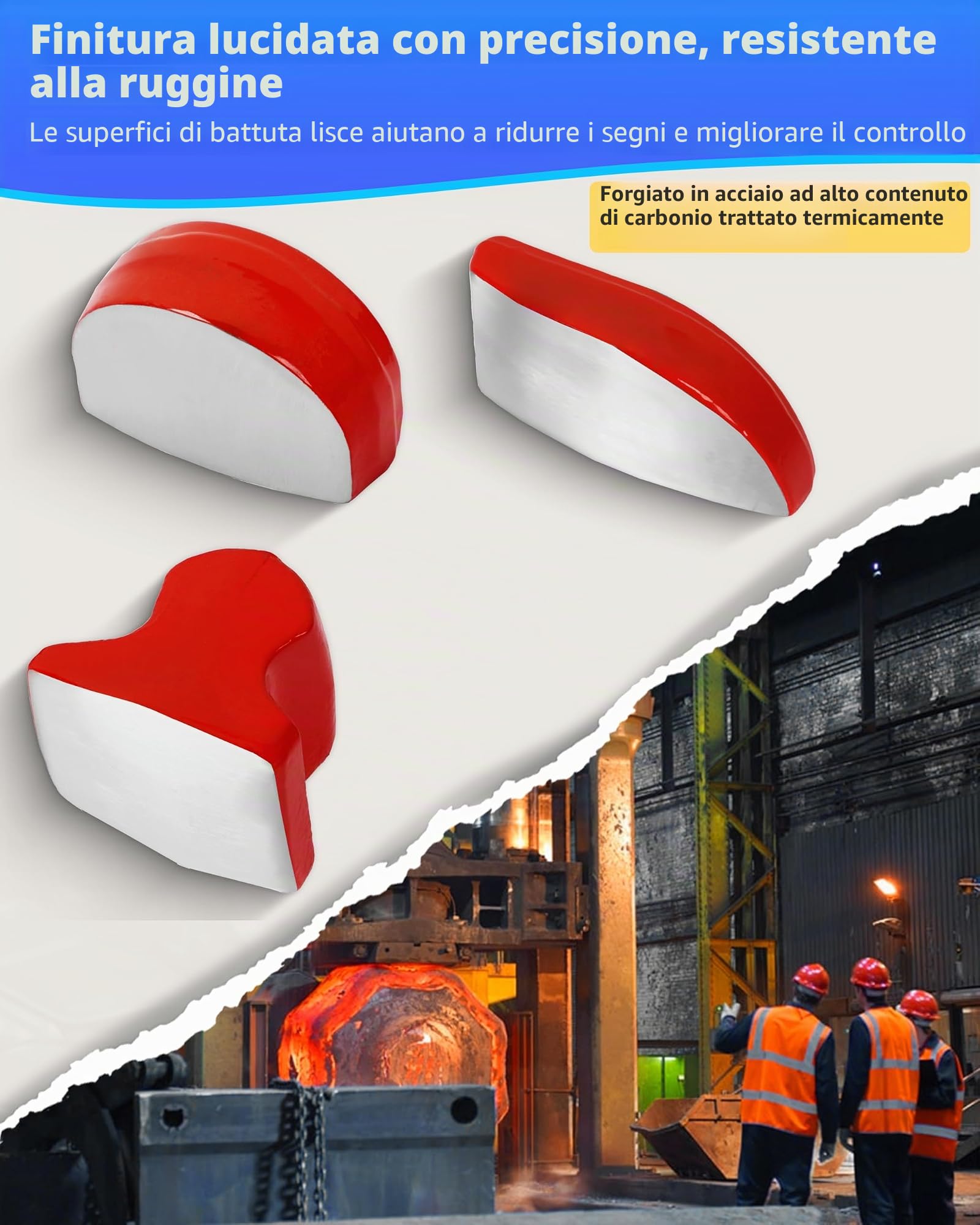 DAYUAN Set di attrezzi per riparazione auto, 9 pezzi, kit di riparazione per parafanghi | 4 martelli e 5 carrelli, forgiati per la resistenza, per riparare parafanghi, paraurti e ammaccature, custodia blu