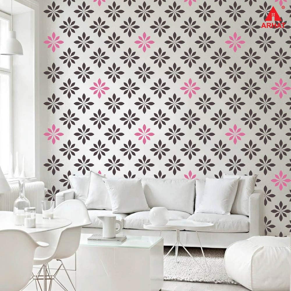 Arhat Stencils Glossy PVC ASR-E169 Floral Wall Stencils