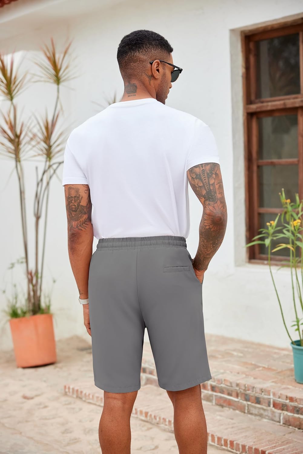 COOFANDY Men's Casual Drawstring Shorts Lightweight Elastic Waist Walking Shorts with Pockets - Image 4