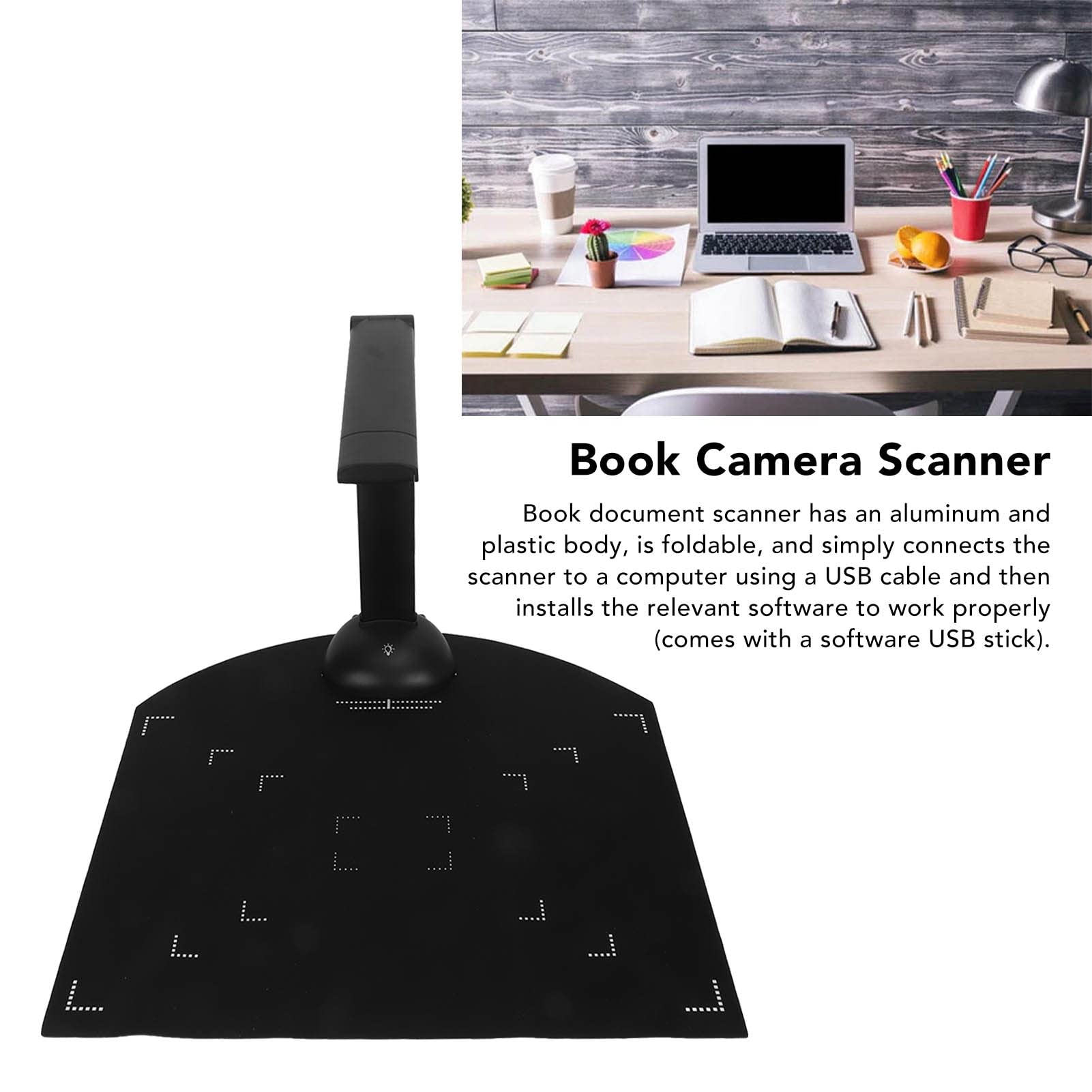 Amazon | ドキュメントカメラスキャナー、ポータブル5MP 2592x1944 USB