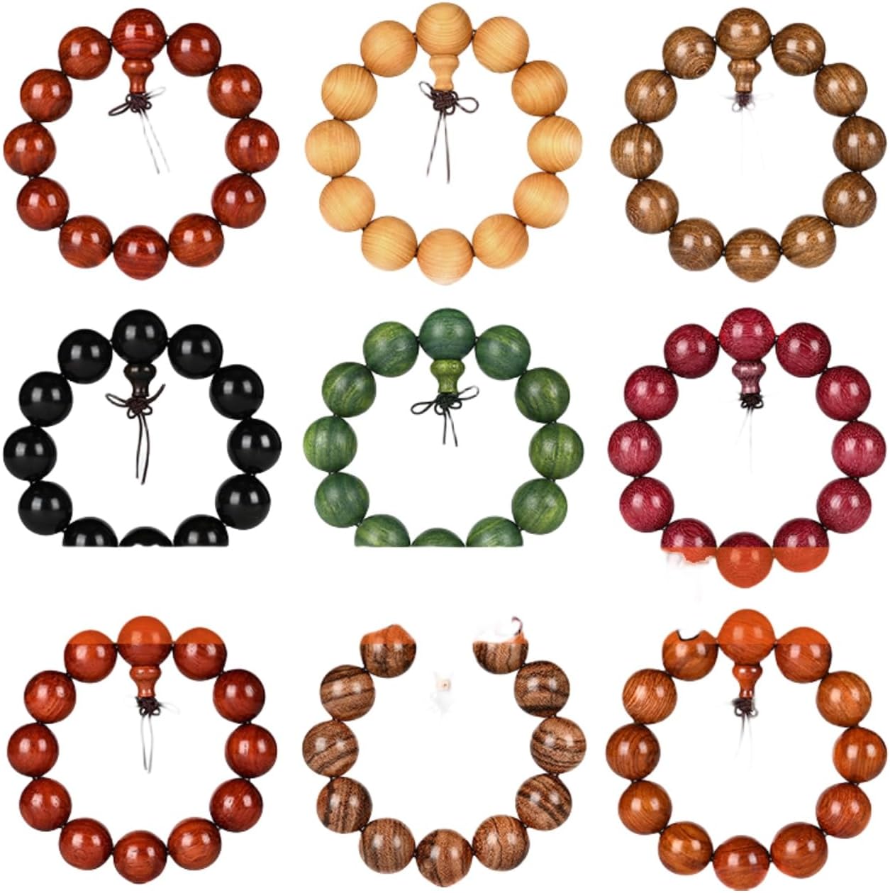 Wooden Prayer Bead Bracelets Traditional Buddhist Mala Bracelet,1pc/pack - Image 2