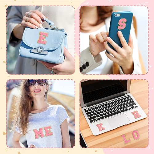 Miniatura 31 de Morcheiong 26 parches de letras de felpilla autoadhesivas de la A a la Z, letras de felpilla para ropa, tela, zapatos y bolsas (verde oscuro)