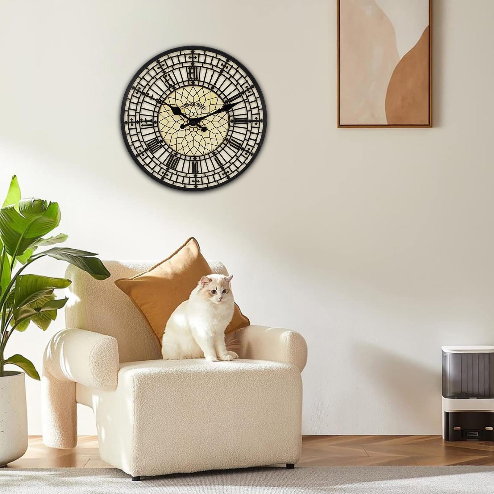 Reloj de pared de resina con números romanos para exteriores, reloj creativo, grande, fácil de leer, reloj transparente resistente a la intemperie para patio, piscina, cocina, terraza,