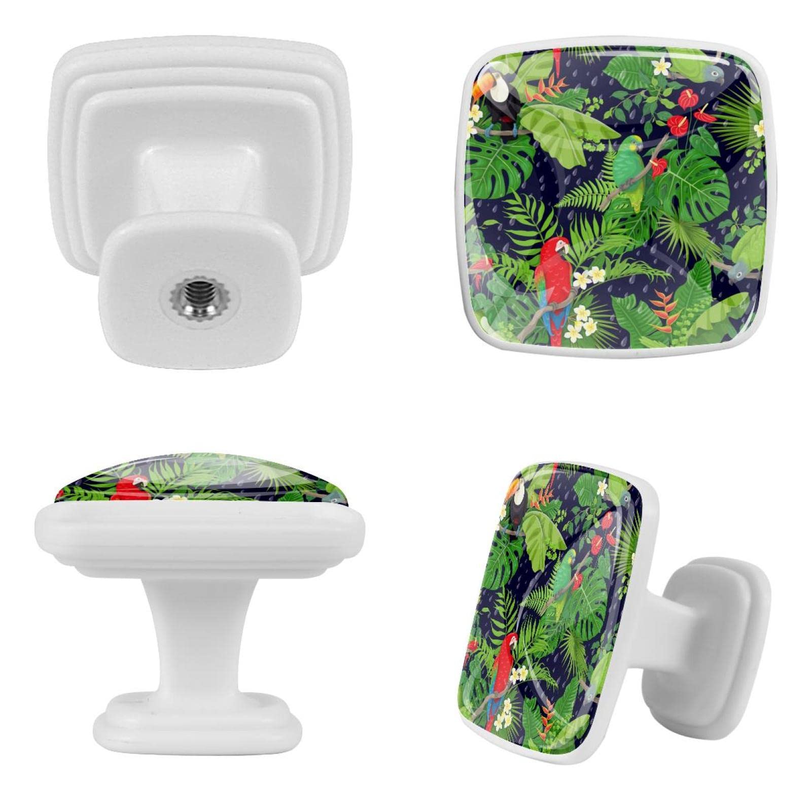 Poignées de tirage en verre et boutons de tiroir Monstera premium