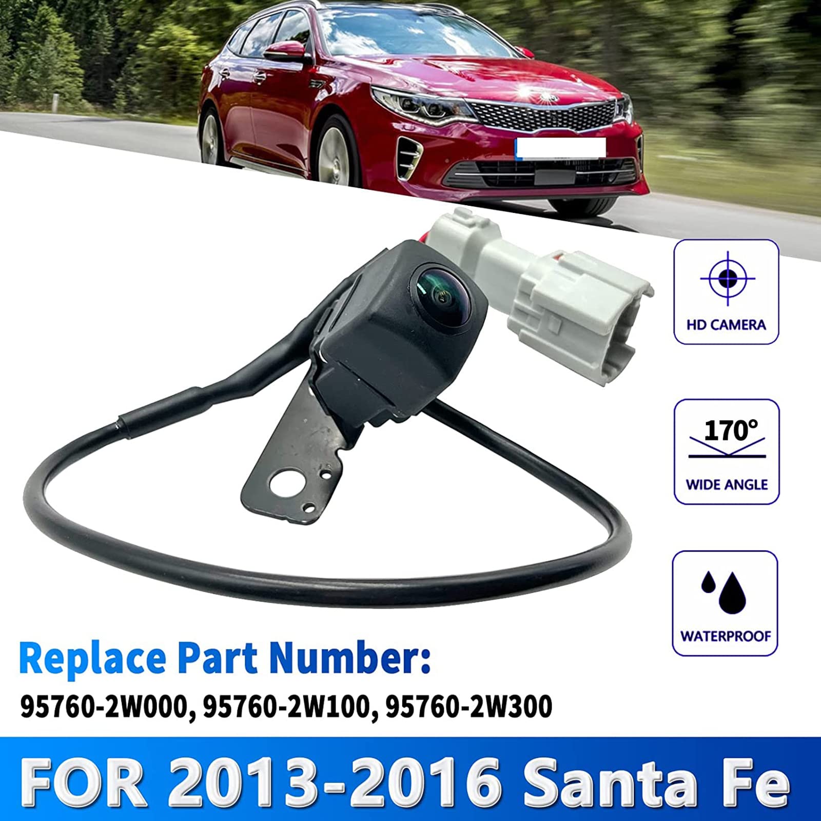 Caméra De Recul étanche IP68 Pour Hyundai Santa Fe 2013-2016 & Kia Ceed - Remplacement